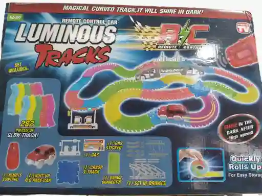 Pista 1 Carro Neon Luminosa Track Mega Set 360 Piezas