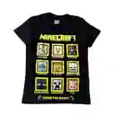 Camiseta Negra Para Niño, Videojuego Minecraft, T6