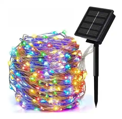 Guirnalda Luz Solar Navideña 22 Mts Multicolor