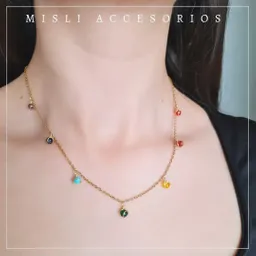 Collar 7 Chakras En Acero Con Cuarzos (piedras Naturales)