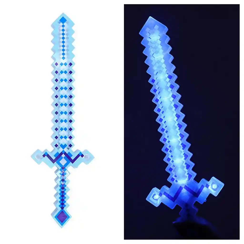 Juguete Espada Minecraft Cuadros Niños Led Sonido Dizfras