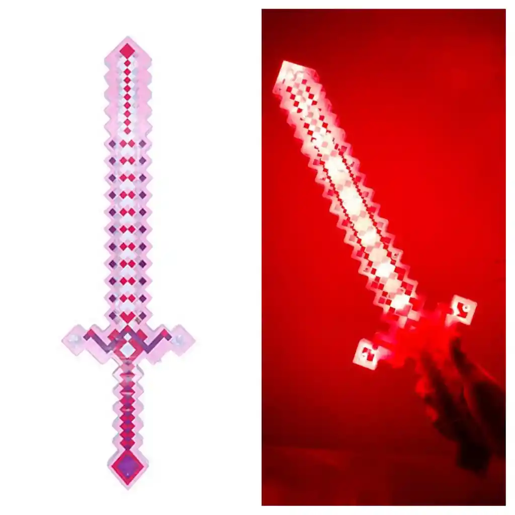 Juguete Espada Minecraft Cuadros Niños Led Sonido Dizfras