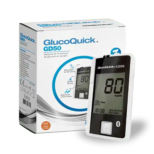 Glucometro + 50 Tirillas + 50 Lancetas Glucoquick Gd50