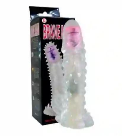 Funda Pene Extension Vibrador En Punta Brave Man Largo 16 Cm