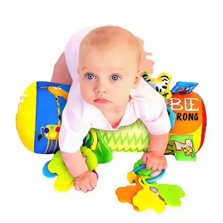 Almohada Azul Para Bebe Estimulacion Para Gateo