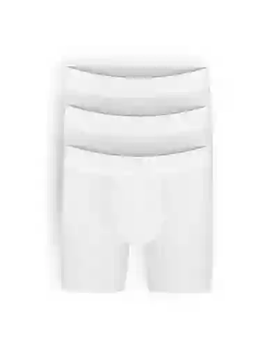 Bóxer Medio De Algodón Premium (pack X3)(2148) Blanco S