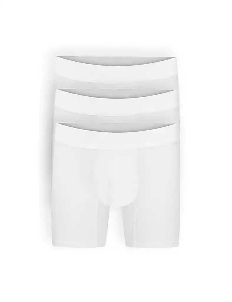 Bóxer Medio De Algodón Premium (pack X3)(2148) Blanco S