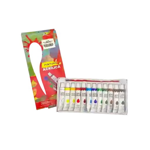 Acrilico De 12 Colores 12 Ml