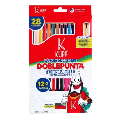 Colores Doble Punta Por 12+2 Unidades 4mm Klipp