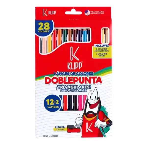 Colores Doble Punta Por 12+2 Unidades 4mm Klipp