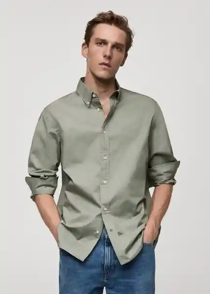 Camisa Nimes Khaki Talla S Hombre Mango