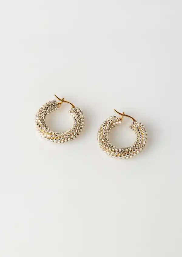 Aretes Silver Essential Hoops Tamaño: M