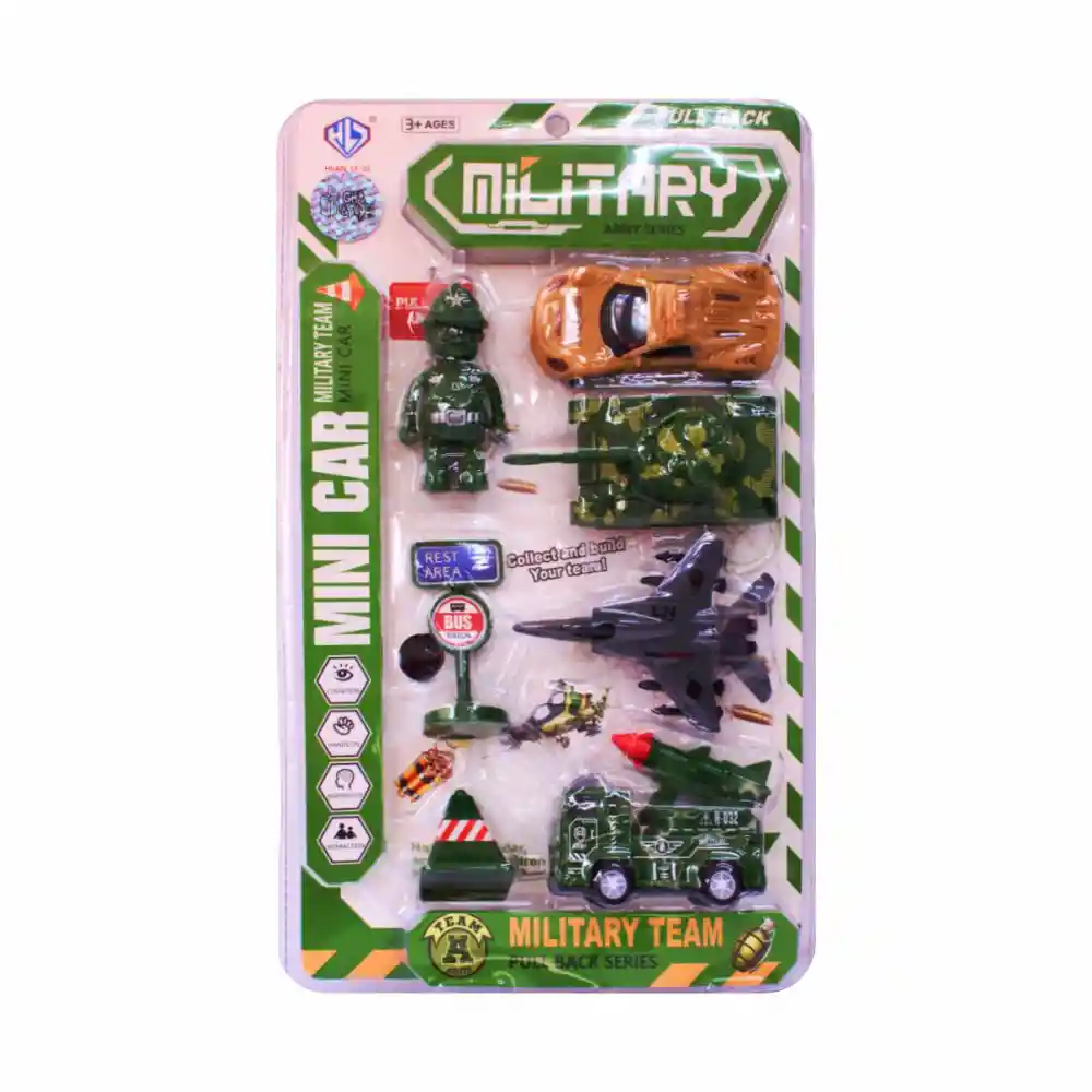 Set De Juguete Carros Militares Mini Car 8 Piezas