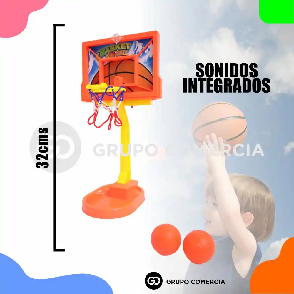 Mini Cancha Juguete De Basquetbol Para Niños