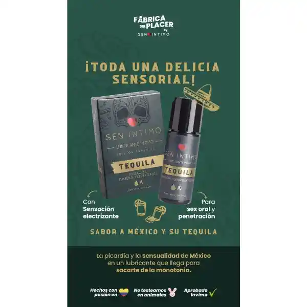 Lubricante Tequila Caliente Electrizante X 30 Ml Sen Intimo