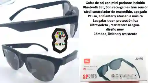 Gafas De Sol Jbl Bluetooth Con Mini Parlante Recargable Y Proteccion Uv