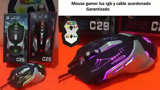 Mouse Gamer Luz Rgb Cable Acordonado