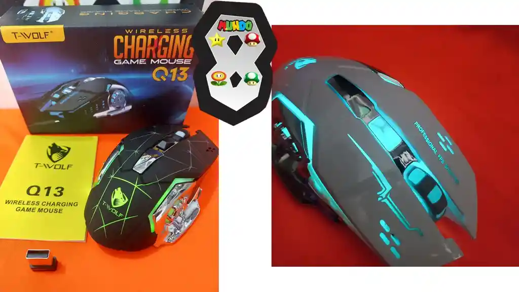 Mouse Gamer Inalambrico Recargable Luz Rgb