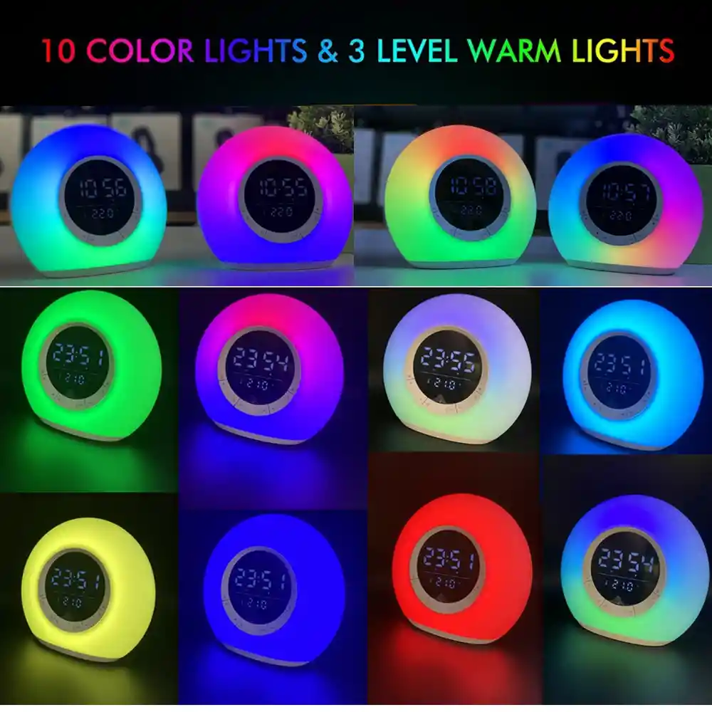 Altavoz Bluetooth Con Luz Ambiental Led P11 Con Alarma Y Pantalla De Temperatura