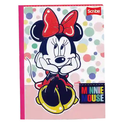 Cuaderno Cosido Scribe De Minnie Cuadros 100 Hojas - Se Envia Un Motivo Aleatorio