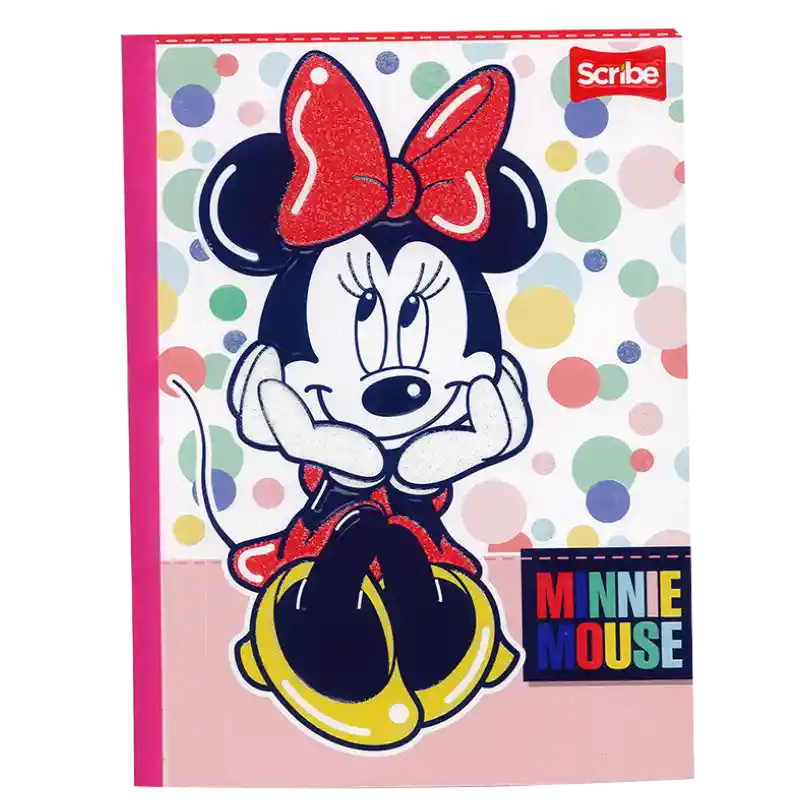 Cuaderno Cosido Scribe De Minnie Cuadros 100 Hojas - Se Envia Un Motivo Aleatorio