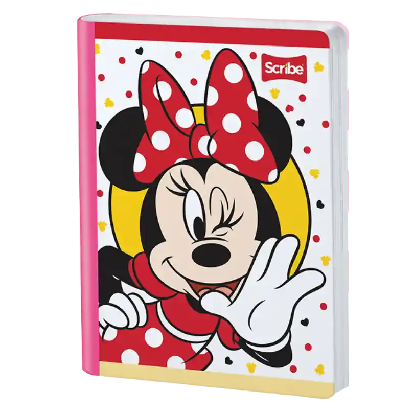 Cuaderno Cosido Scribe De Minnie Cuadros 100 Hojas - Se Envia Un Motivo Aleatorio