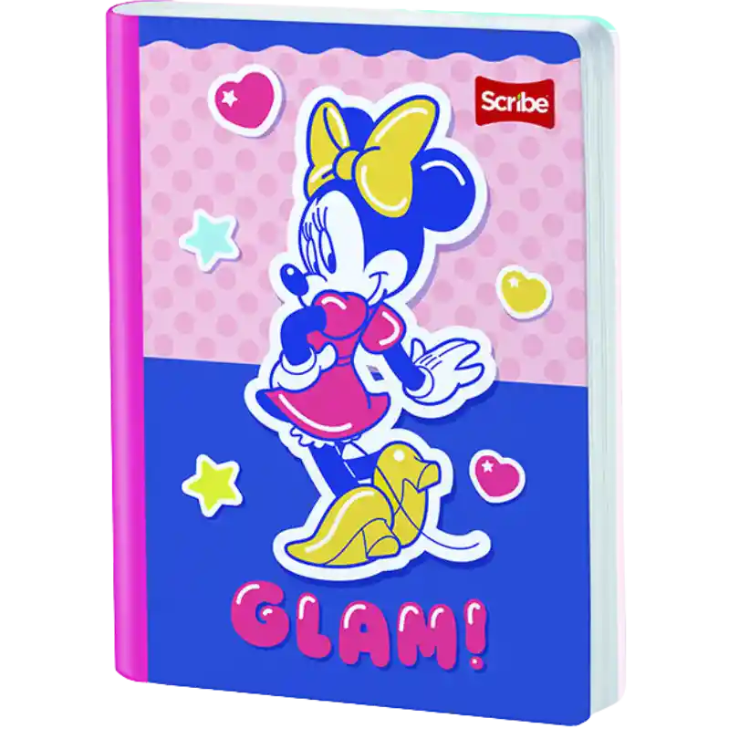 Cuaderno Cosido Scribe De Minnie Cuadros 100 Hojas - Se Envia Un Motivo Aleatorio