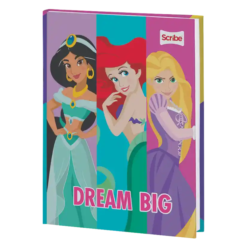 Cuaderno Cosido Scribe De Princesas De Disney Cuadros 100 Hojas - Se Envia Un Motivo Aleatorio