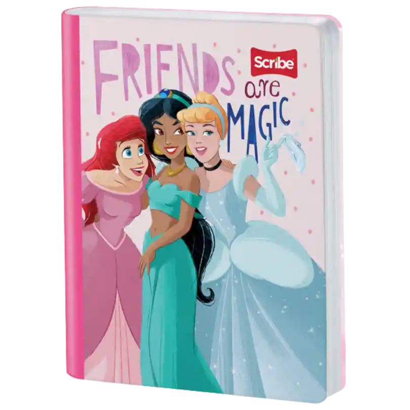 Cuaderno Cosido Scribe De Princesas De Disney Cuadros 100 Hojas - Se Envia Un Motivo Aleatorio