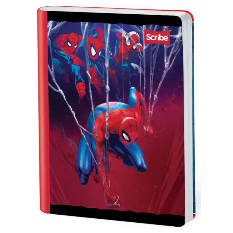 Cuaderno Cosido Scribe De Spiderman Cuadros 100 Hojas - Se Envia Un Motivo Aleatorio