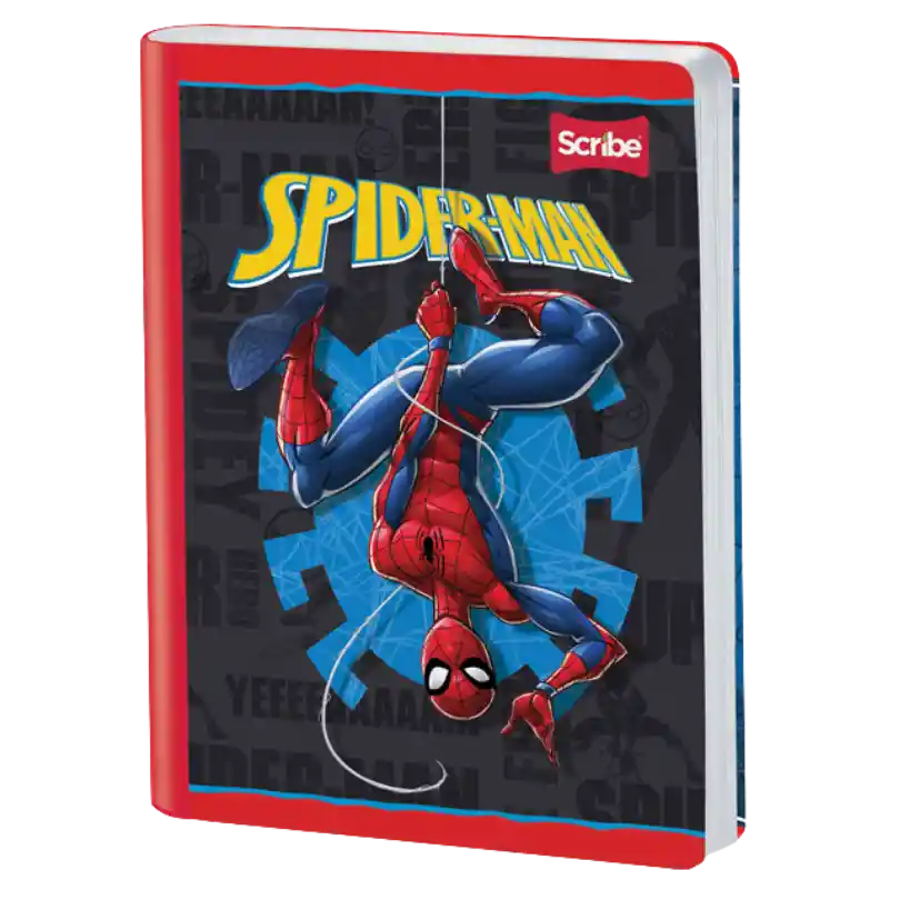 Cuaderno Cosido Scribe De Spiderman Cuadros 100 Hojas - Se Envia Un Motivo Aleatorio