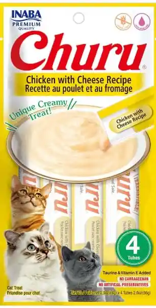 Inaba Cat Snack Churu 4 Piezas - Pollo Y Queso 56gr