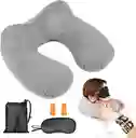 Combo Viajero Almohada Inflable Para El Cuello Mas Tapa Oidos Mas Tapa Ojos Y Bolsita