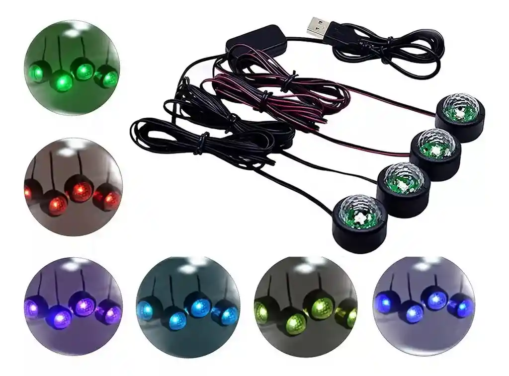 Luz Led Para Interior De Carro Multicolor