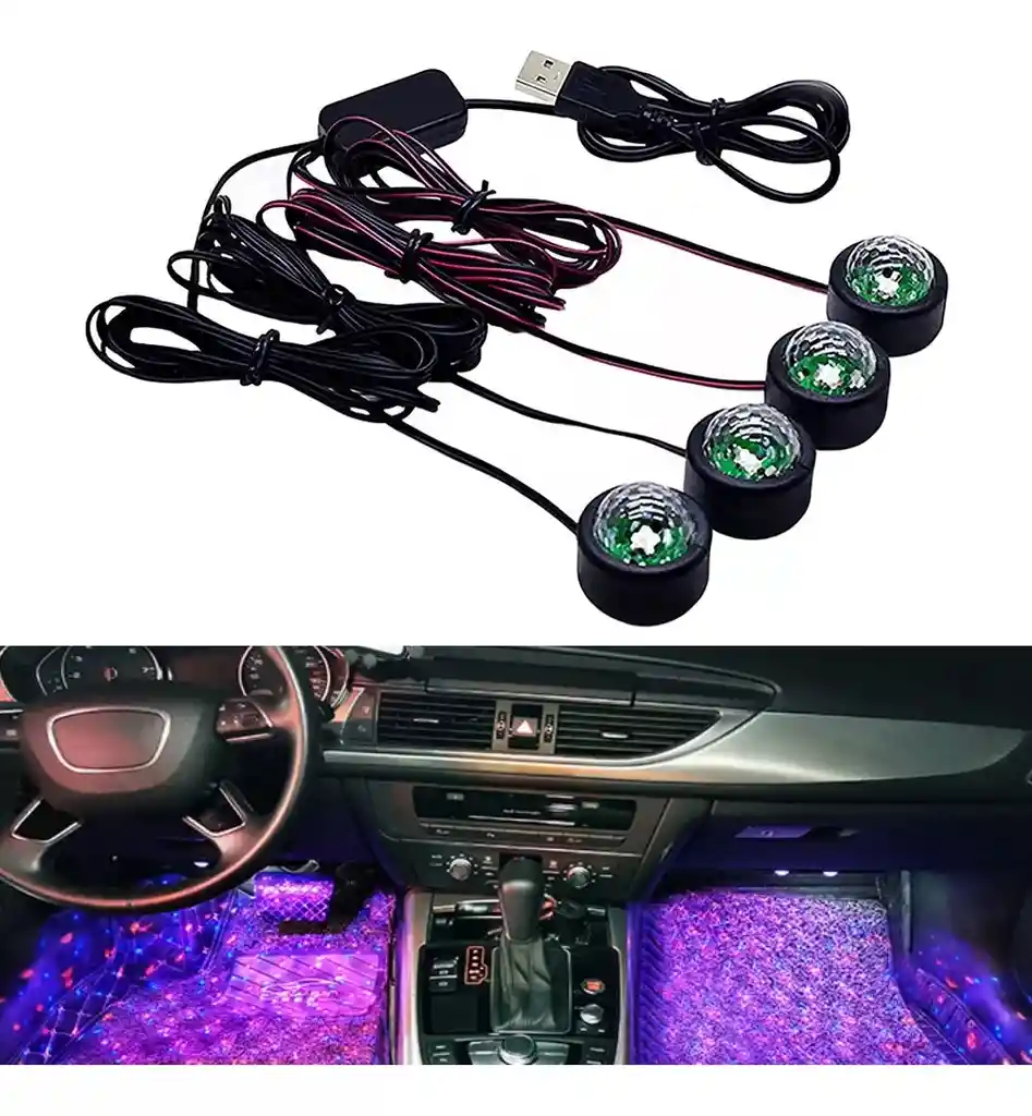 Luz Led Para Interior De Carro Multicolor