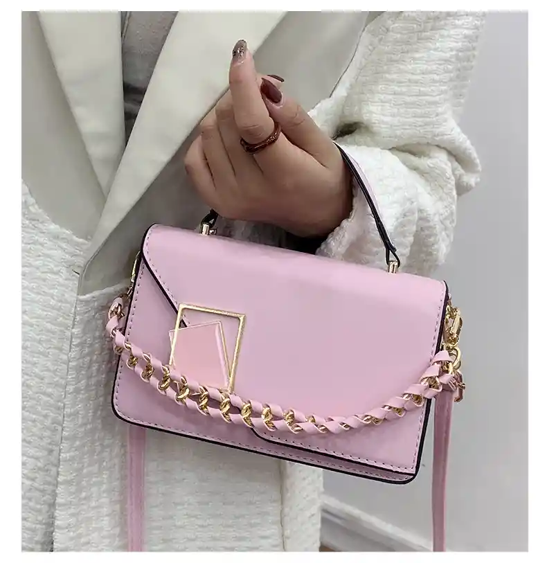 Bolso De Mano Color Rosado