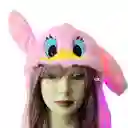 Gorro Peluche Con Orejas Móviles Y Luces Pato