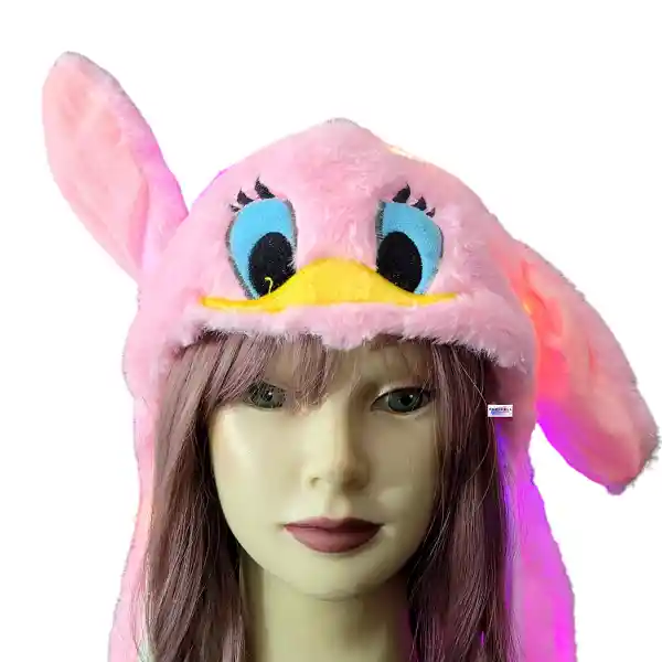 Gorro Peluche Con Orejas Móviles Y Luces Pato