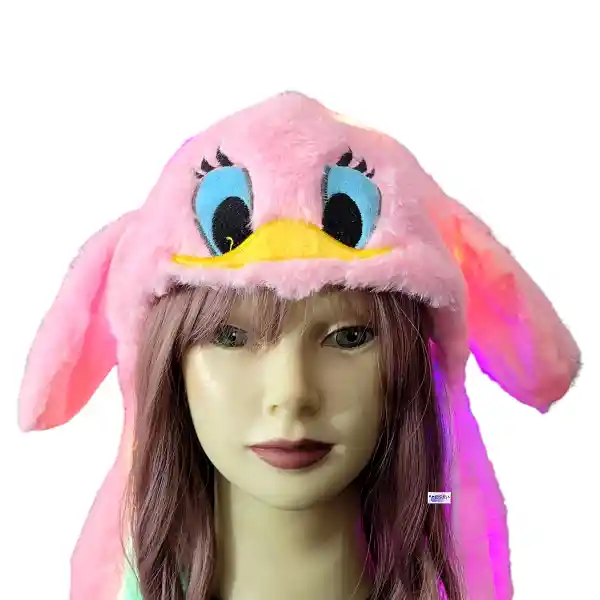 Gorro Peluche Con Orejas Móviles Y Luces Pato