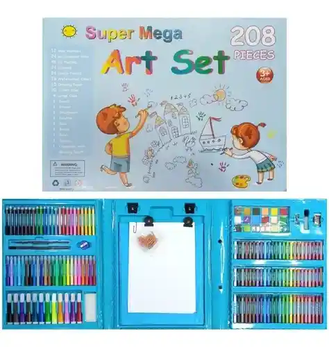 Set Kit De Arte Niños Maleta 208 Piezas Crayon Plumones Colores