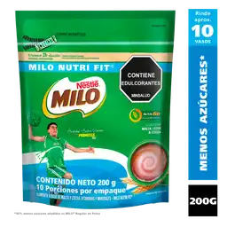 Bebida en polvo MILO NUTRI-FIT menos azúcares x 200g