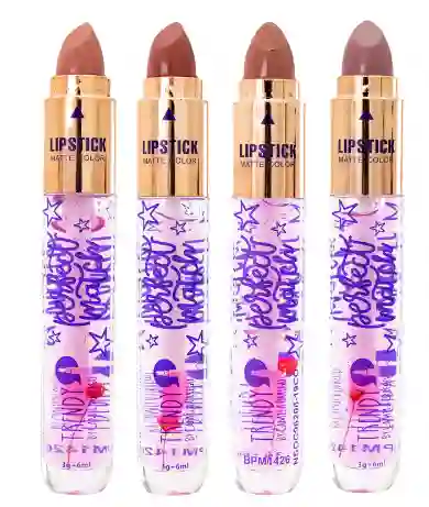 Brillo Mágico Doble Con Labial 24k Trendy