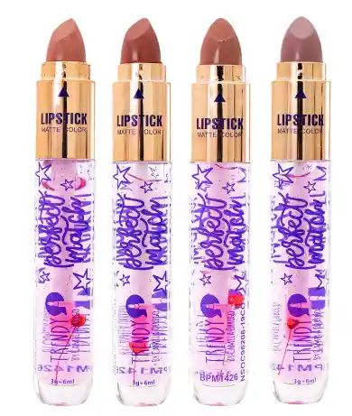 Brillo Mágico Doble Con Labial 24k Trendy