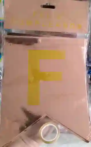 Banderín / Guirnalda / Letrero Feliz Cumpleaños (oro Rosa~letras Doradas)
