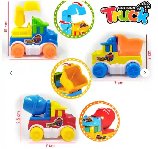 Carros Construcción Set X3 Juguete Didáctico Niños Vehículos Truck Regalo