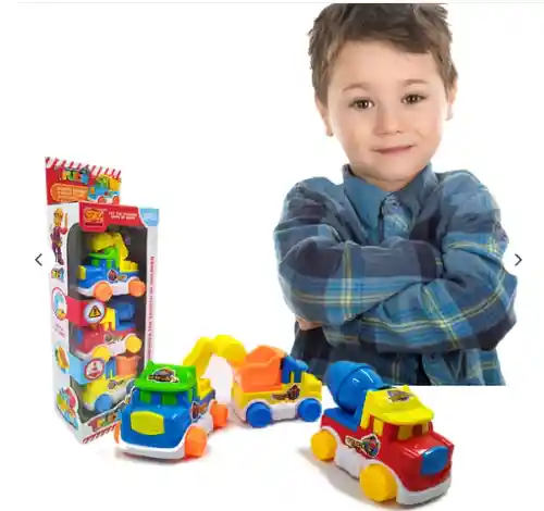 Carros Construcción Set X3 Juguete Didáctico Niños Vehículos Truck Regalo