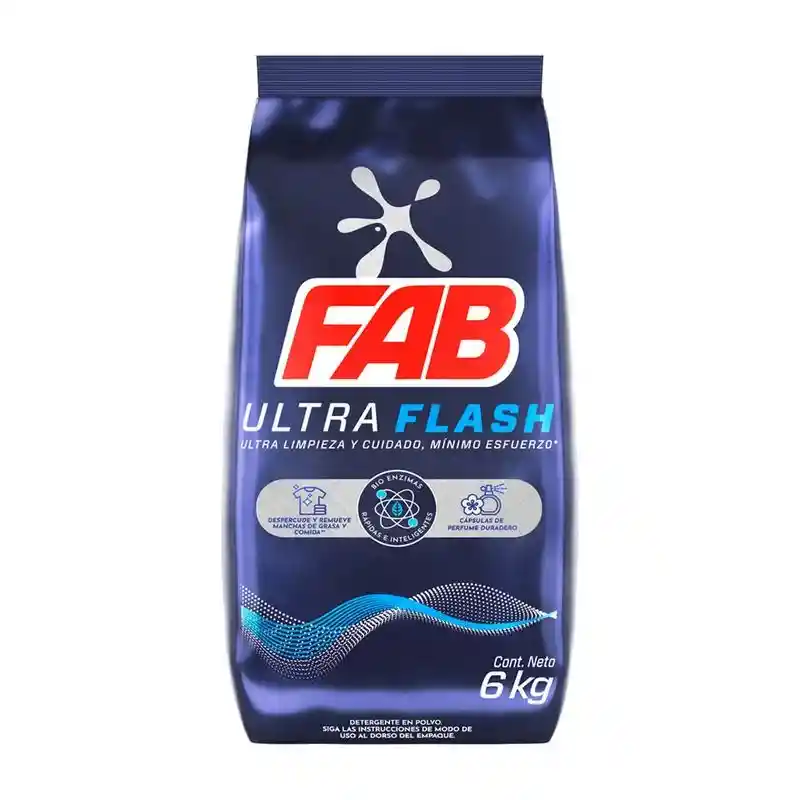 Detergente Fab Ultra Flash Polvo X 6 Kg