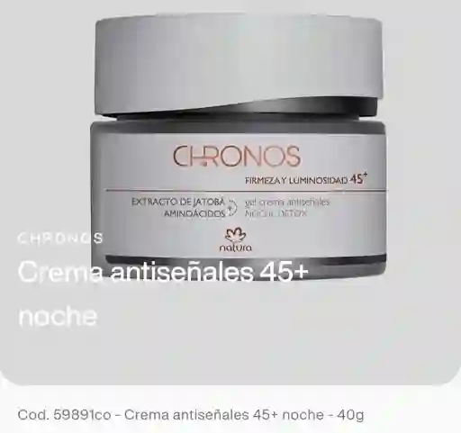 Natura - Chronos - Gel Crema Antiseñales - 45+ Noche