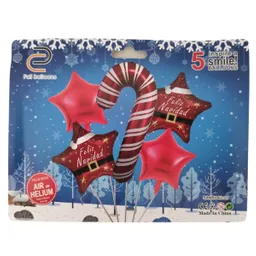 Kit De Globos Metalizados Baston Dulce Navidad