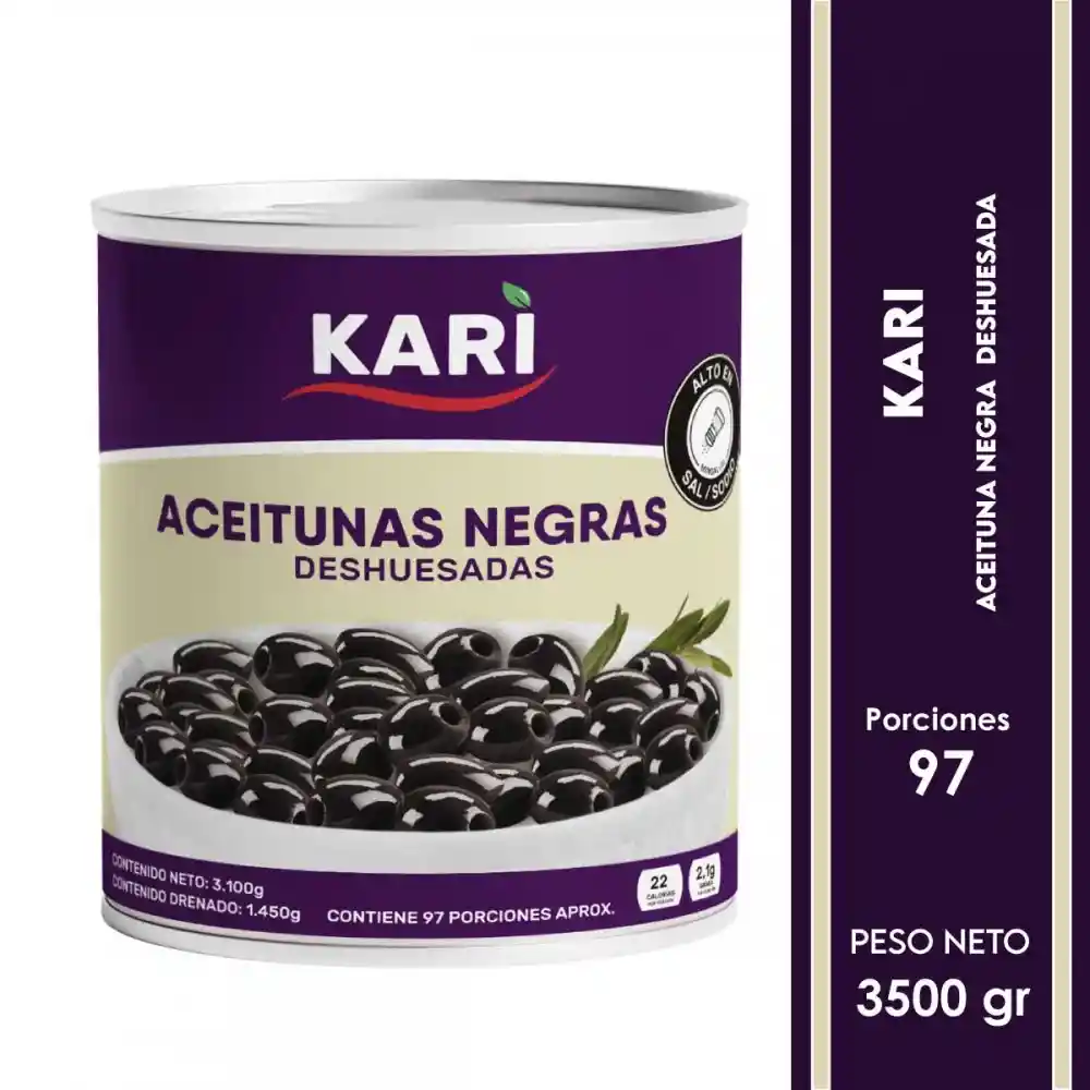 Kari Aceitunas Negras Deshuesadas 3100g